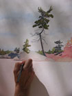 watercolor painting in progress by Debbie Homewood 